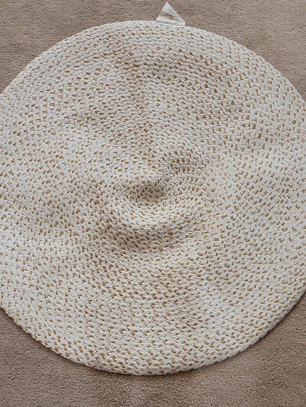 Woven Straw Sun Hat in Ivory with Natural Accents